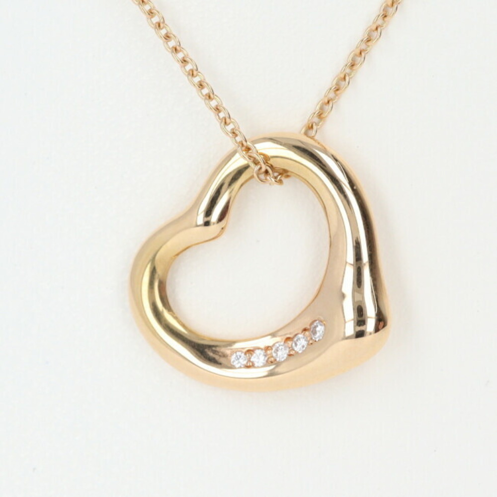 Tiffany 5P Diamond Necklace Pink Gold